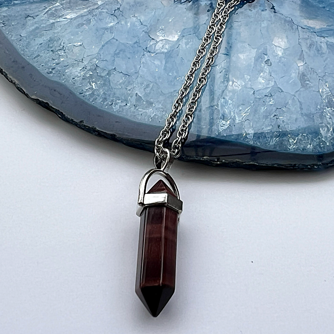 Red Tiger Eye Pendant Necklace