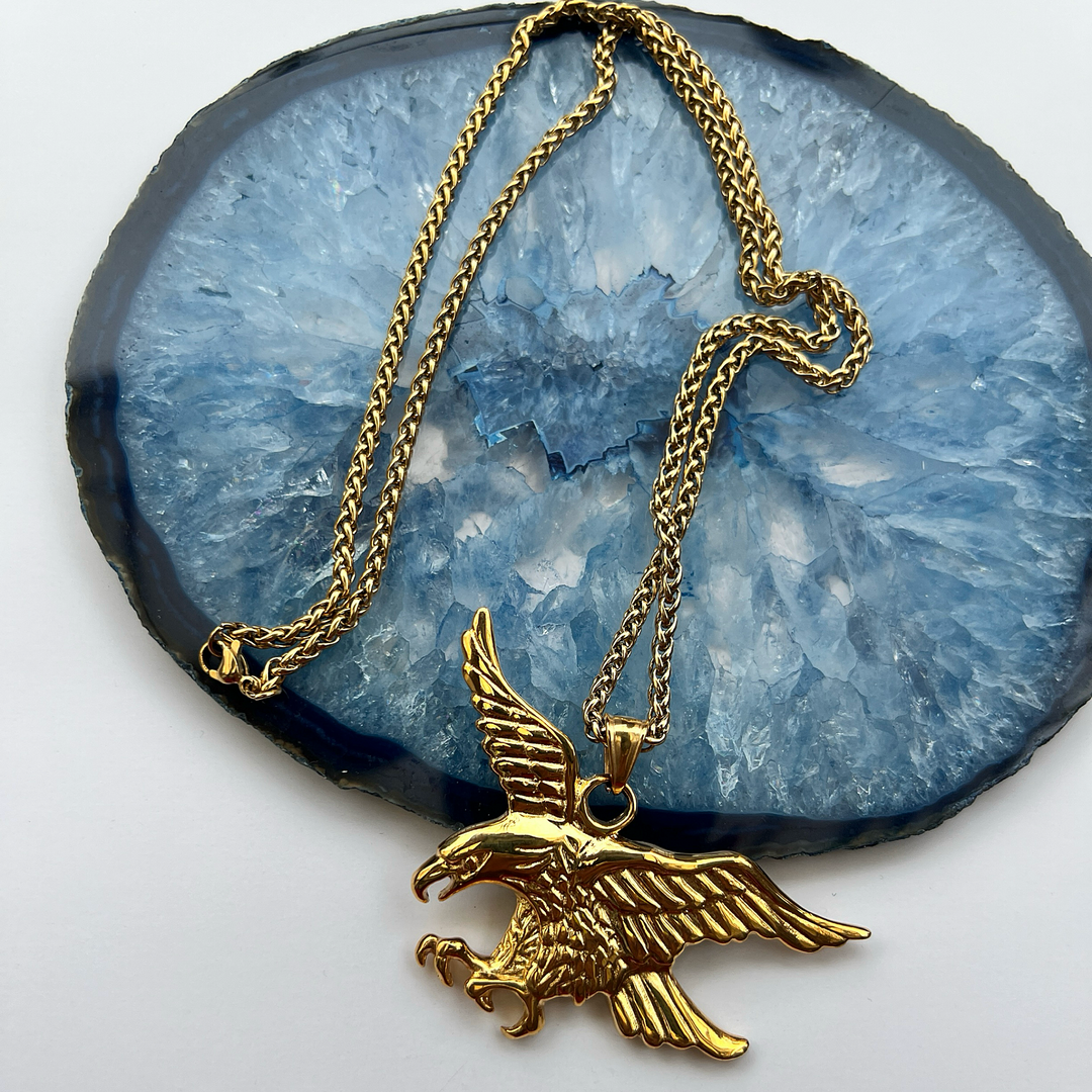 Gold Plated Eagle Pendant Necklace