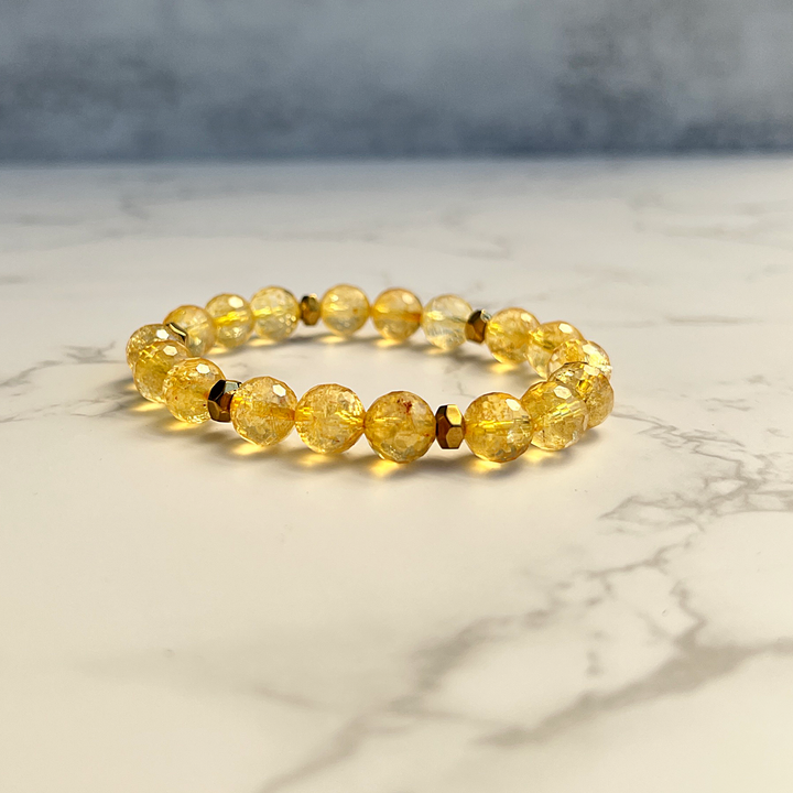 10mm Faceted Round Citrine 2