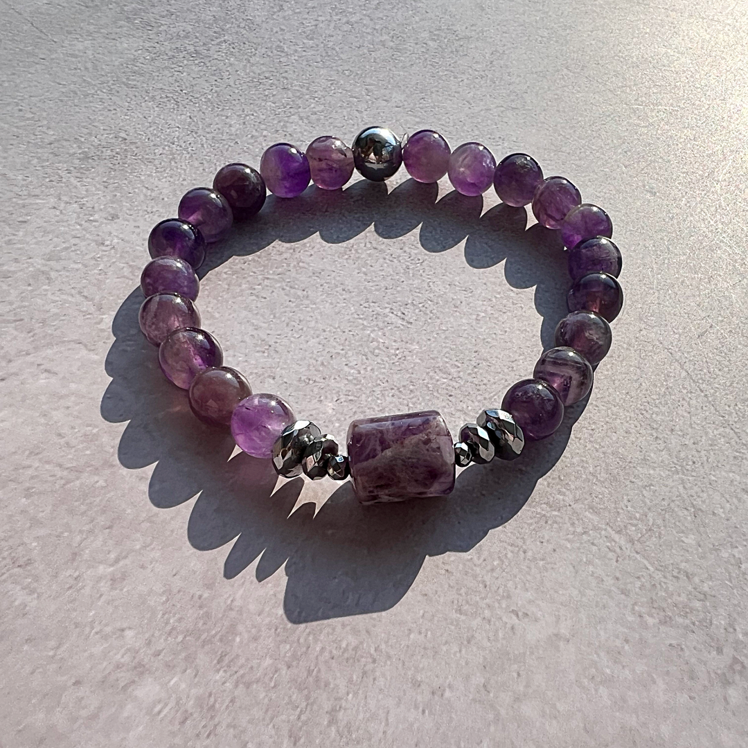 8mm Smooth Round Amethyst with Focal