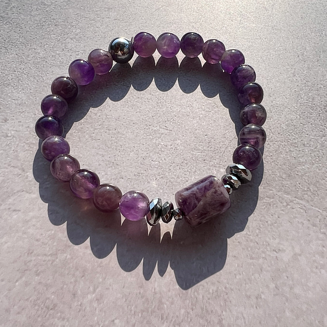 8mm Smooth Round Amethyst with Focal