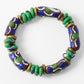 Colorful beaded bracelet with a white background