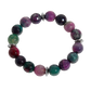 Multicolored gemstone beaded bracelet on a white background