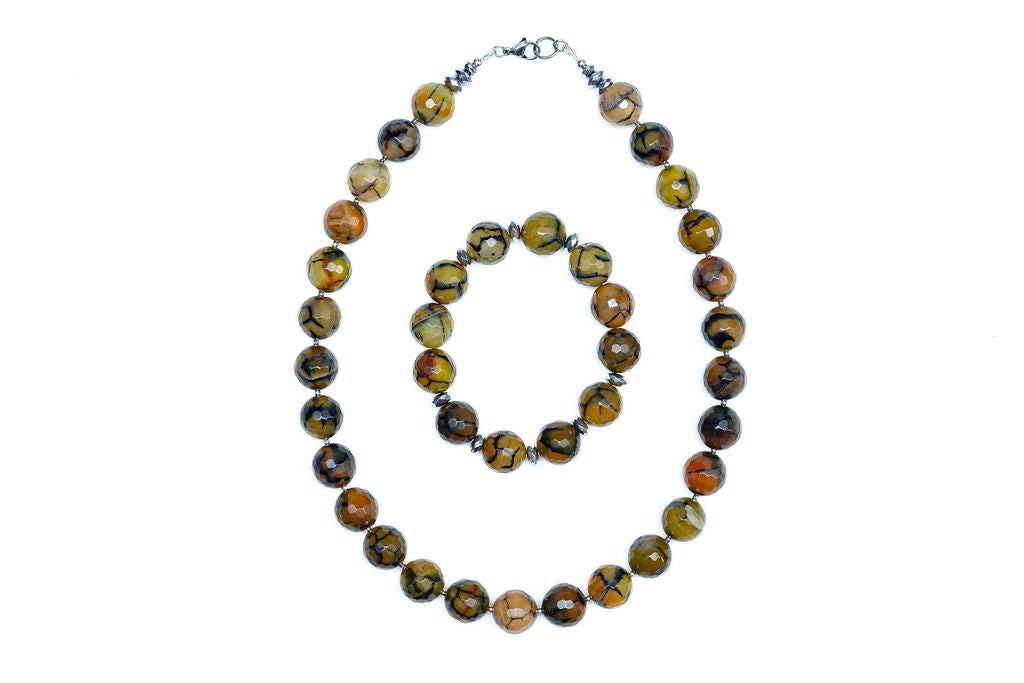 Morgan bracelet and matching Morgan necklace against a white background. 