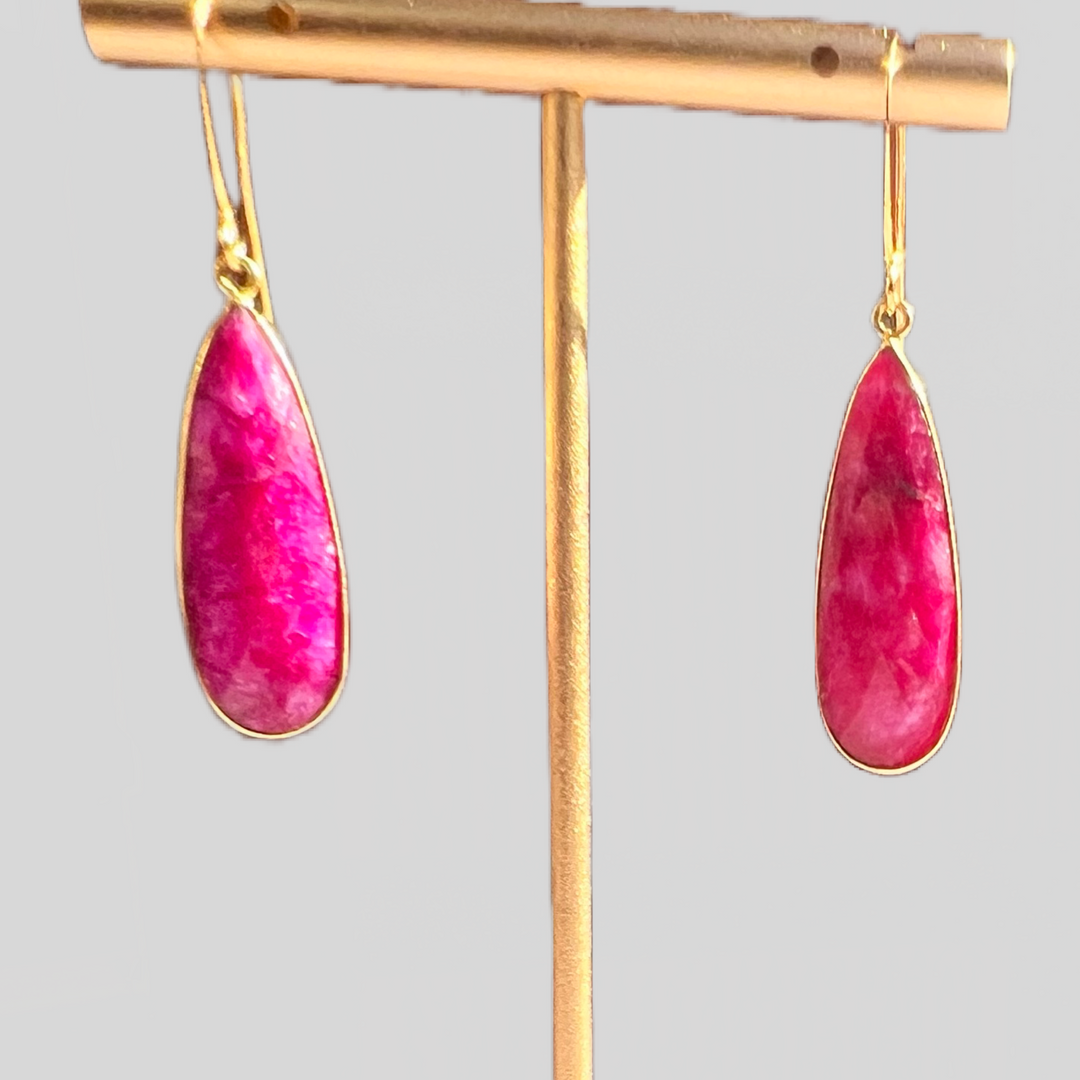 Gold plated Ruby Teardrop